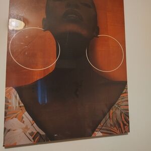 Modern Orange Woman Portrait Wall Art